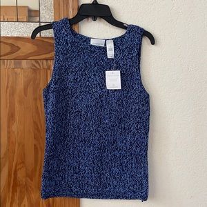 Blue Sweater Tank Blouse NWT